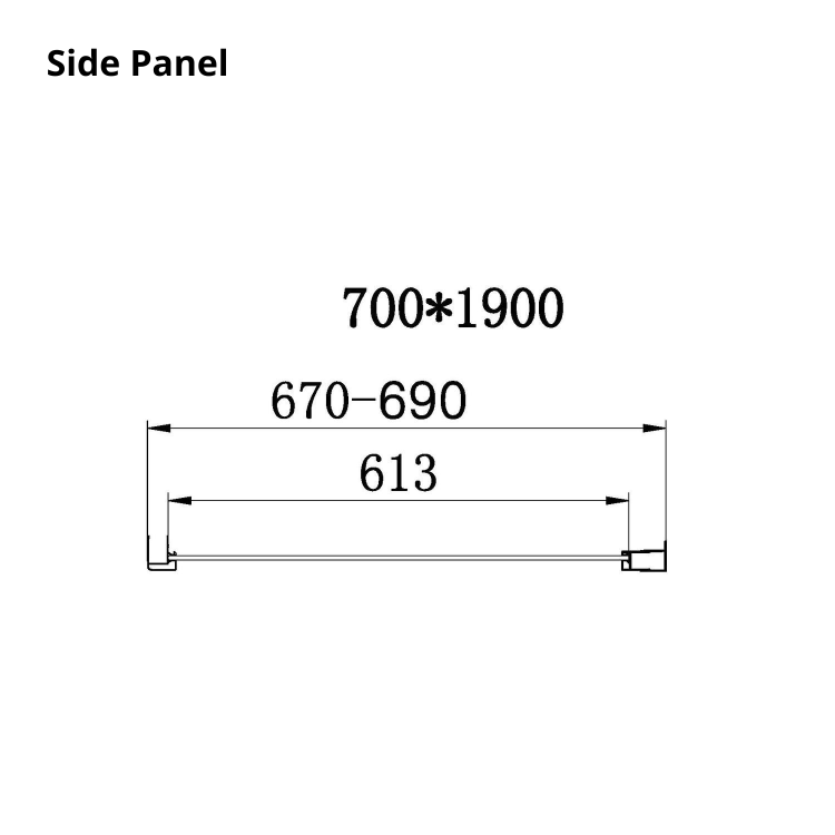 Chrome 6mm Glass Rectangular Sliding Shower Enclosure 1400x700mm - Carina