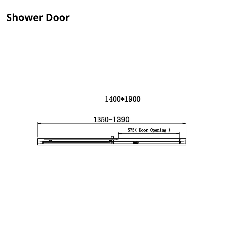 Chrome 6mm Glass Rectangular Sliding Shower Enclosure 1400x900mm - Carina