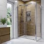 Chrome 6mm Glass Rectangular Sliding Shower Enclosure with Shower Tray 1400x900mm - Carina