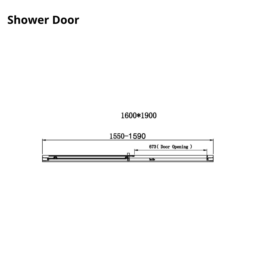 1600x760mm Rectangular Sliding Shower Enclosure - Carina