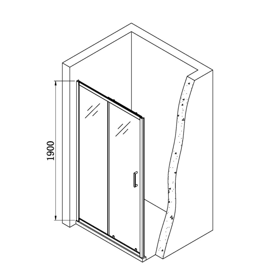 1600x800mm Rectangular Sliding Shower Enclosure - Carina