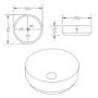 Grade A2 - 800mm White Wall Hung Countertop Vanity Unit with Black Marble Effect Basin and Shelves - Lugo