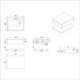 600mm Black Wall Hung Countertop Vanity Unit with White Marble Effect Basin and Shelves - Lugo