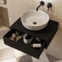 600mm Black Wall Hung Countertop Vanity Unit with Basin - Lugo