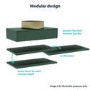 Grade A2 - 800mm Black Wall Hung Countertop Vanity Unit with Black Basin and Shelf - Lugo