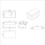800mm White Wall Hung Countertop Vanity Unit with Square Basin and Shelves - Lugo