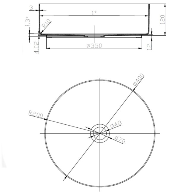 1200mm White Wall Hung Double Countertop Vanity Unit with Black Basins and Shelf - Lugo