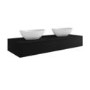 1200mm Black Wall Hung Countertop Vanity Unit with Oval Basin - Lugo