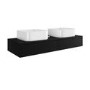 1200mm Black Wall Hung Countertop Vanity Unit with Curved Square Basin - Lugo