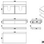 Grade A1 - 1200mm Green Wall Hung Double Countertop Vanity Unit with Square Basins and Shelves - Lugo