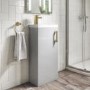 400mm Grey Cloakroom Freestanding Vanity Unit with Basin and Brass Handle - Ashford