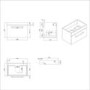 600mm Wood Effect Wall Hung Vanity Unit with Basin and Black Handle - Ashford