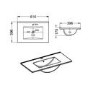 Grade A1 - 600 mm White Freestanding Vanity Unit with Basin and Black Handle - Ashford
