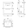600mm Wood Effect Floorstanding Vanity Unit with Basin and Brushed Brass Handle - Ashford