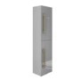 350mm Grey Wall Hung Tall Bathroom Cabinet with Brushed Brass Handles - Ashford