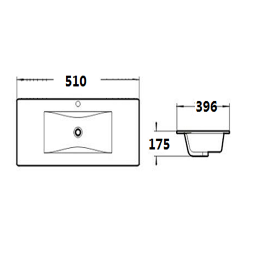 Grade A2 - 500mm White Freestanding Vanity Unit with Basin and Chrome Handles - Ashford
