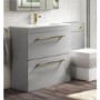 800mm Grey Freestanding Vanity Unit with Basin and Brass Handles - Ashford