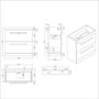 800mm Wood Effect Floor Standing Vanity Unit with Basin and Black Handles - Ashford