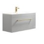 800mm Grey Wall Hung Vanity Unit with Basin and Brass Handles - Ashford