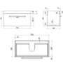 800mm Wood Effect Wall Hung Vanity Unit with Basin and Black Handles - Ashford