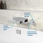 Grade A2 - Chrome Wall Mounted Bath Mixer Tap with Valve - Zanda