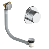 Chrome Overflow Bath Filler Thermostatic Mixer Shower Set - Arissa