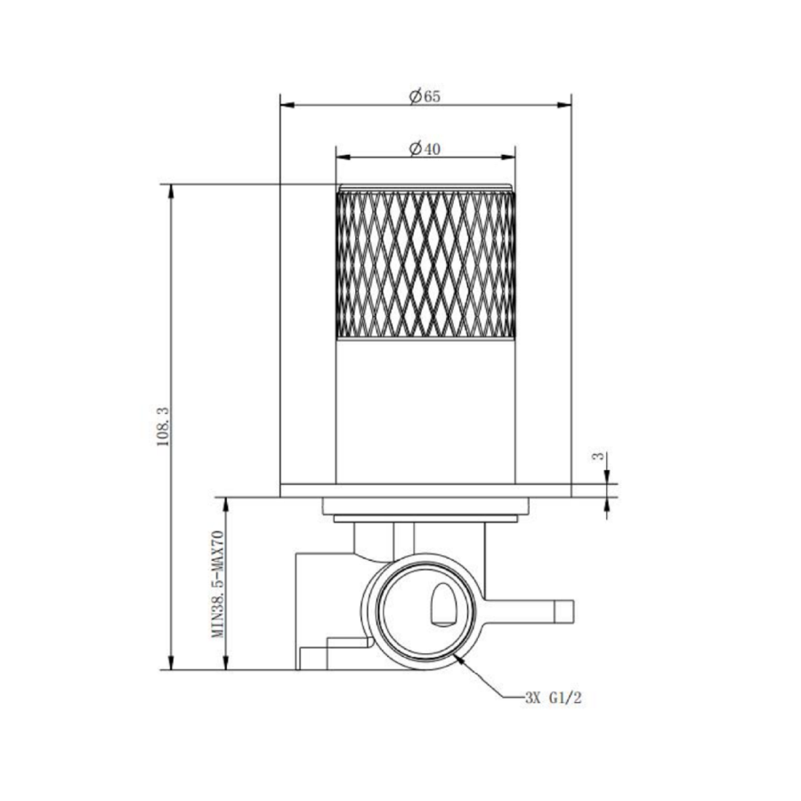 Chrome Overflow Bath Filler Thermostatic Mixer Shower Set - Arissa