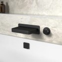BUN/A1/BeBa_28233/93095 Grade A1 - Black Wall Mounted Bath Mixer Tap with Valve - Zanda