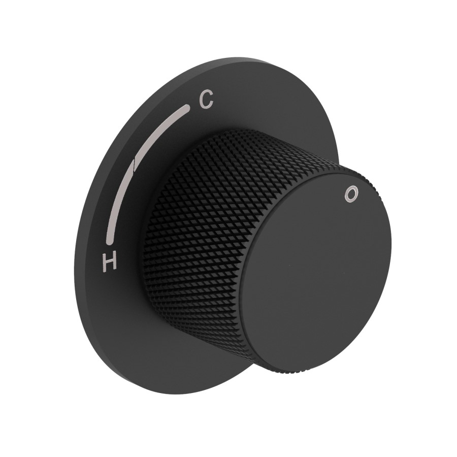 Matt Black Overflow Bath Filler Thermostatic Mixer Shower Set - Arissa