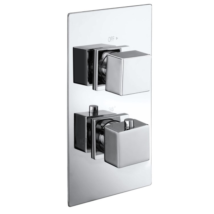 Chrome 2 Outlet Shower With Wall Mounted Shower Head and Bath Spout - Zana 