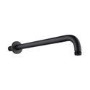 Black 250mm Slim Square Shower Head and Wall Arm - Zana