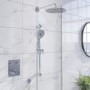 Chrome Push Button Concealed Mixer Shower with Round Head - Vance