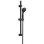 Grade A1 - Black Dual Outlet Wall Mounted Thermostatic Mixer Shower Set with Hand Shower - Vance