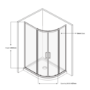 900x760mm Right Hand Offset Quadrant Shower Enclosure with Shower Tray - Pavo