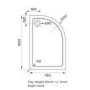 900x760mm Right Hand Offset Quadrant Shower Enclosure with Shower Tray - Pavo