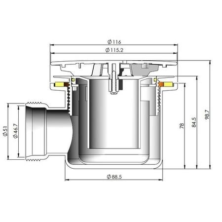 90mm fast flow shower tray waste