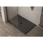 1000x800mm Black Slate Effect Rectangular Shower Tray with Shower Waste - Aqualavo