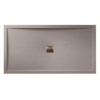 1400x900mm Grey Slate Rectangular Shower Tray with Shower Waste - Aqualavo