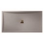 1400x900mm Grey Slate Rectangular Shower Tray with Shower Waste - Aqualavo