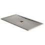 1400x900mm Grey Slate Rectangular Shower Tray with Shower Waste - Aqualavo