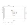 1000x800mm White Slate Effect Rectangular Shower Tray with Brushed Brass Waste - Aqualavo