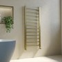 Brass Towel Radiator 1200 x 500mm with Pipe Kit and Straight Valves - Sonoran