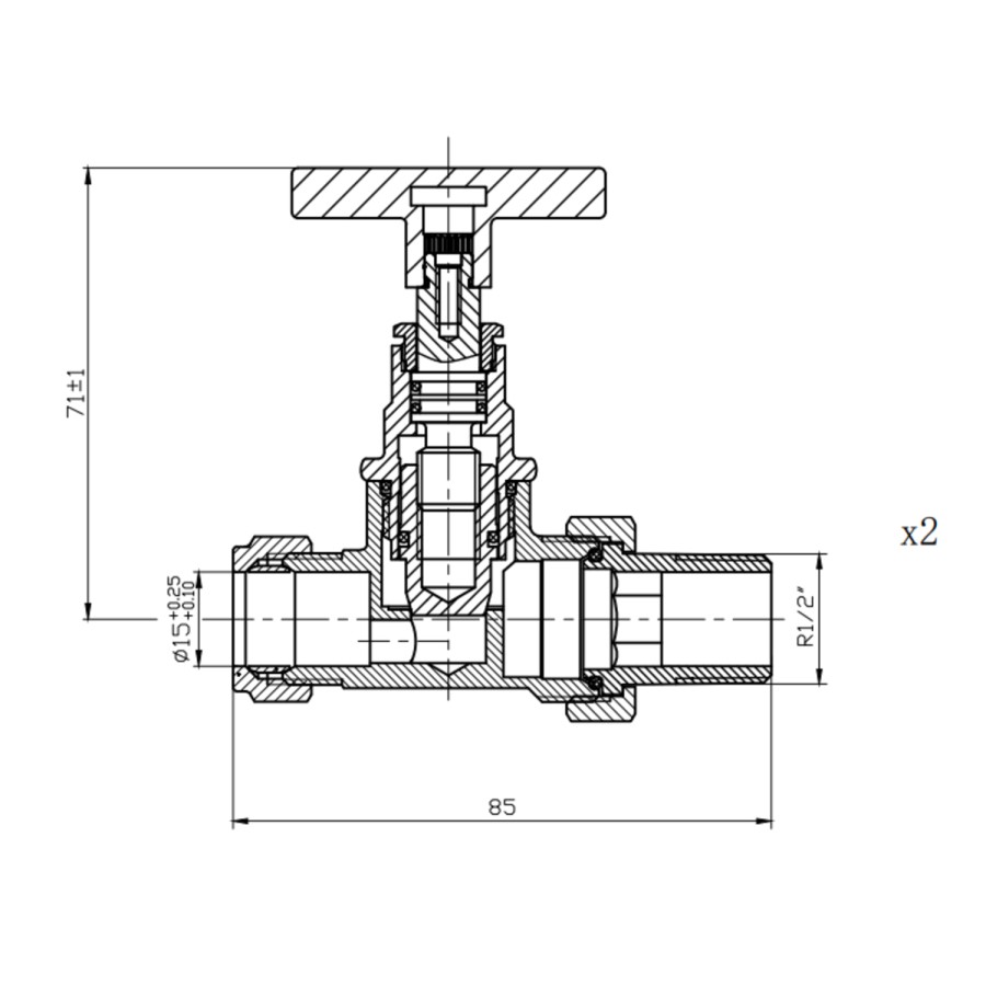 Brass Towel Radiator 800 x 500mm with Pipe kit and Straight Valves – Sonoran