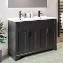 BUN/BeBa_28668/86381 1200mm Black Freestanding Double Vanity Unit with Basins - Camden