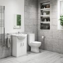 BUN/BeBa_6601-PN/76898 Close Coupled Toilet and 550mm Basin Vanity Unit Bathroom Suite - Classic