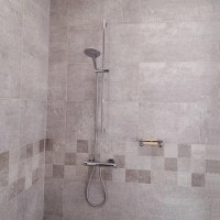 Minimalist Deluxe Thermostatic Bar Shower Valve Cima Multi Function Slide Shower Rail Kit 