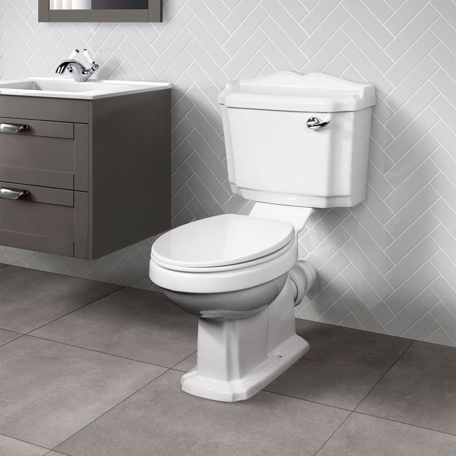 Victoriana Close Coupled Traditional Toilet | Furniture123