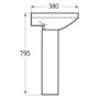 Tabor 460mm Basin and Pedestal - tap