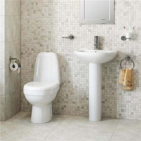 Close Coupled Toilet & Full pedestal Basin Suite - Cova
