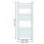 Eco Heat 1200 x 500mm Straight Chrome Heated Towel Rail